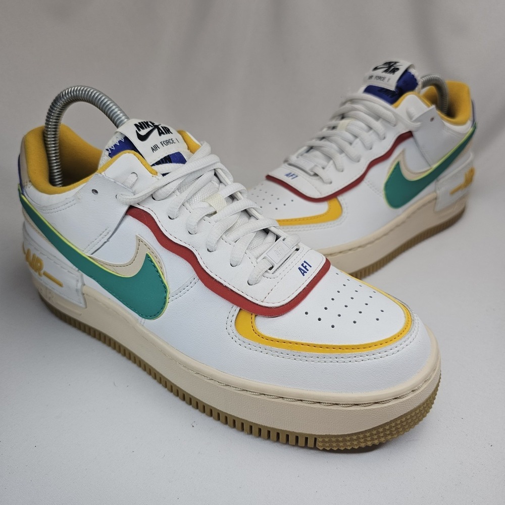 Nike Air Force 1 Shadow Summit White Multi Color Sneakers CI0919-118 Womens 9